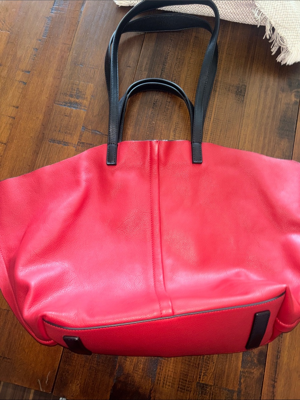 All Saints Soft Red Leather Tote - Picture 4 of 6